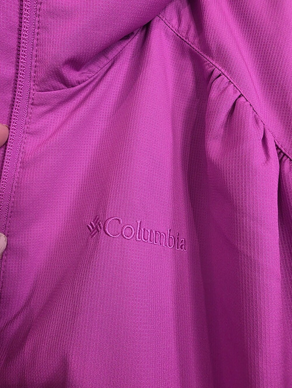 Columbia Women's Lightweight Jacket - Bright Magenta Drawstring Waist Size Large - Picture 2 of 8